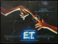 2p175 E.T. THE EXTRA TERRESTRIAL British quad '82 Steven Spielberg, classic fingers touching image!