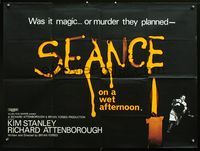 2p183 SEANCE ON A WET AFTERNOON British quad movie poster '64 was or magic or murder they planned?
