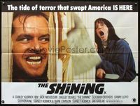 2p184 SHINING British quad '80 Stephen King & Stanley Kubrick horror masterpiece, Jack Nicholson