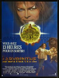 2p204 LABYRINTH French one-panel poster '86 cool diferent image of David Bowie & Jennifer Connelly!