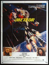 2p206 METEOR French one-panel '79 Sean Connery, Natalie Wood, cool art of missiles fired at meteor!