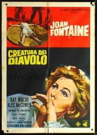 2p227 DEVIL'S OWN Italian one-panel poster '66 Hammer, Joan Fontaine, cool different artwork image!