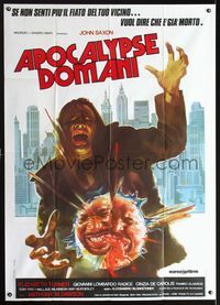 2p233 INVASION OF THE FLESHHUNTERS Italian 1p '80 Apocalypse Domani, wild different cannibal art!