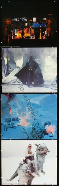 2p086 EMPIRE STRIKES BACK 4 color 16x20 stills '80 George Lucas, cool images of Darth Vader & Luke!