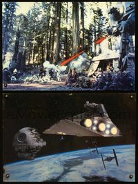 2p087 RETURN OF THE JEDI 2 color 20x30 stills '83 George Lucas, cool image Death Star in space!