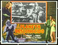 2p267 FORBIDDEN PLANET Mexican lobby card '56 great border art with Robby the Robot & Anne Francis!