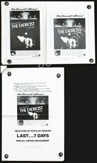 2p305 EXORCIST pressbook R70s William Friedkin, Max Von Sydow, horror from William Peter Blatty!