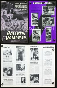2p308 GOLIATH & THE VAMPIRES movie pressbook '64 Maciste Contro il Vampiro, cool fantasy art!