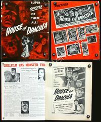 2p309 HOUSE OF DRACULA movie pressbook '45 wonderful images of all the best most classic monsters!
