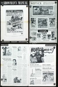 2p315 REVENGE OF THE CREATURE 3D pressbook '55 includes never-before-seen 3-D posters and ads!