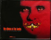 2p134 SILENCE OF THE LAMBS subway poster '90 huge close up image of Anthony Hopkins as Hannibal!