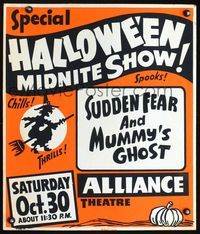 2p064 SPECIAL HALLOWEEN MIDNITE SHOW Spook Show jumbo WC '50s Oct. 30, the night before, cool image!