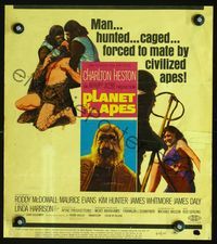 2p162 PLANET OF THE APES movie window card '68 Charlton Heston was forced to mate by civilized apes!