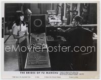 2q303 BRIDES OF FU MANCHU 8x10 movie still '66 Christopher Lee as Fu Manchu at cool control panel!