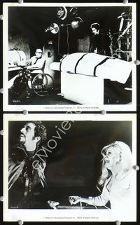 2q596 DRACULA VS. FRANKENSTEIN 2 8x10s '71 wacky scenes of Zandor Vorkov with monster on table!