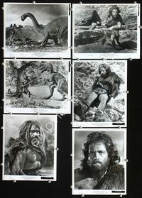 2q463 ONE MILLION YEARS B.C. 6 8x10 movie stills '66 great images of cavemen and dinosaurs!