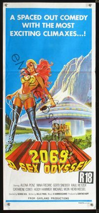 2q106 2069 A SEX ODYSSEY Australian daybill '74 Ach jodel mir noch einen, wild sci-fi sex image!