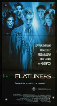 2q149 FLATLINERS Aust daybill '90 Kiefer Sutherland, Julia Roberts, Kevin Bacon, Baldwin, Platt