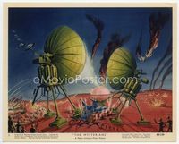 2q292 MYSTERIANS Eng/US color 8x10 still #3 '59 concept art of alien satellite machines battling!