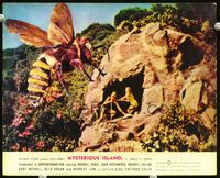 2q270 MYSTERIOUS ISLAND EnglishFOH lobby card '61 great special effects card of giant bee attacking!