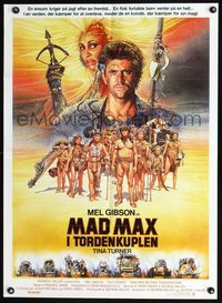 2q092 MAD MAX BEYOND THUNDERDOME German poster '85 art of Mel Gibson & Tina Turner by Richard Amsel!