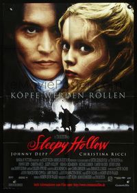 2q101 SLEEPY HOLLOW German movie poster '99 Johnny Depp, Christina Ricci, directed by Tim Burton!