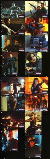 2q051 TERMINATOR 2 16 German lobby cards '91 Arnold Schwarzenegger, Edward Furlong, Linda Hamilton