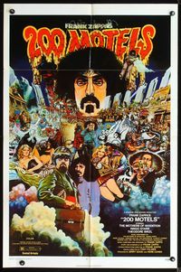 2r024 200 MOTELS one-sheet movie poster '71 Frank Zappa, rock 'n' roll, wild artwork!