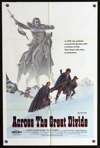 2r034 ACROSS THE GREAT DIVIDE one-sheet movie poster '77 Ralph McQuarrie Native American art!