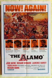 2r043 ALAMO one-sheet poster R67 Reynold Brown artwork of fighting John Wayne & Richard Widmark!