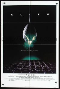 2r046 ALIEN one-sheet '79 Ridley Scott outer space sci-fi monster classic, cool hatching egg image!