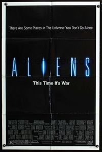 2r049 ALIENS one-sheet '86 James Cameron, there are some places in the universe you don't go alone!