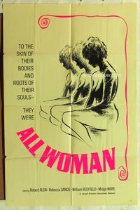 2r052 ALL WOMAN one-sheet movie poster '67 Robert Alda, Rebecca Sand, William Redfield