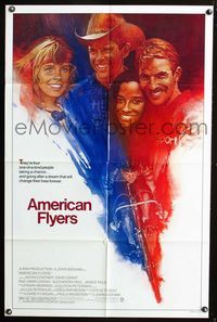 2r058 AMERICAN FLYERS one-sheet movie poster '85 Kevin Costner, David Grant, cool bicyclist art!