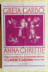 2r065 ANNA CHRISTIE one-sheet movie poster R62 Greta Garbo, Charles Bickford, George F. Marion