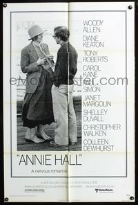 2r067 ANNIE HALL one-sheet poster '77 full-length Woody Allen & Diane Keaton, a nervous romance!