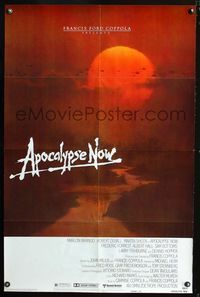 2r070 APOCALYPSE NOW advance 1sheet '79 Francis Ford Coppola, Bob Peak art of helicopters at sunset!
