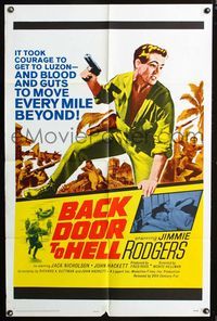 2r076 BACK DOOR TO HELL one-sheet movie poster '64 the code was live, love, and kill like an animal!
