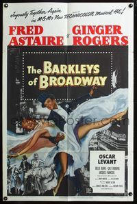 2r085 BARKLEYS OF BROADWAY one-sheet poster '49 Fred Astaire & Ginger Rogers dancing in New York!
