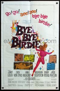 2r126 BYE BYE BIRDIE 1sheet '63 cool artwork of sexy Ann-Margret dancing, Dick Van Dyke, Janet Leigh