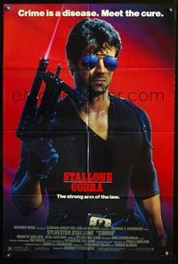 2r153 COBRA one-sheet movie poster '86 crime is a disease and Sylvester Stallone is the cure!