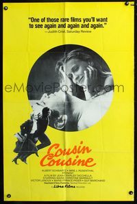 2r171 COUSIN COUSINE one-sheet movie poster '75 Marie-Christine Barrault, Victor Lanoux, French!
