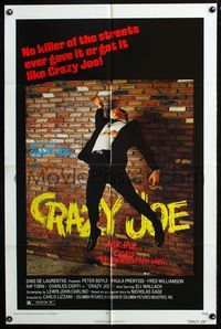 2r173 CRAZY JOE one-sheet movie poster '74 wacky image of Peter Boyle as mafioso Joey Gallo!