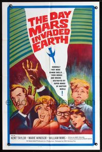 2r193 DAY MARS INVADED EARTH 1sheet '63 their bodies & brains were destroyed by alien super-minds!