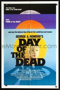 2r194 DAY OF THE DEAD one-sheet '85 George Romero's Night of the Living Dead zombie horror sequel!