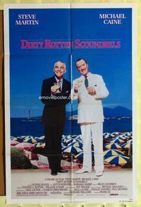 2r214 DIRTY ROTTEN SCOUNDRELS 1sheet '88 wacky Steve Martin & Michael Caine, directed by Frank Oz!