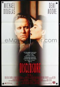 2r215 DISCLOSURE DS one-sheet movie poster '94 Michael Douglas, sexy Demi Moore