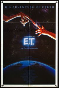 2r232 E.T. THE EXTRA TERRESTRIAL one-sheet poster '82 Steven Spielberg classic, John Alvin art!