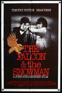 2r253 FALCON & THE SNOWMAN one-sheet movie poster '85 Sean Penn, Timothy Hutton, John Schlesigner