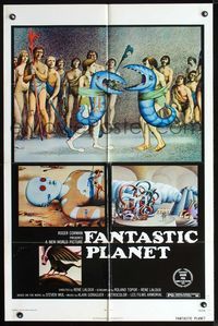 2r256 FANTASTIC PLANET one-sheet poster '73 wacky sci-fi cartoon, wild artwork image, Cannes winner!
